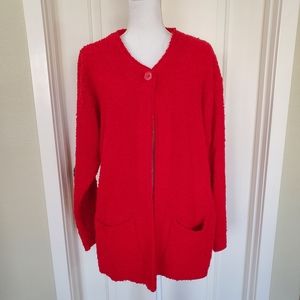 Vintage Women's Red Cardigan Sweater